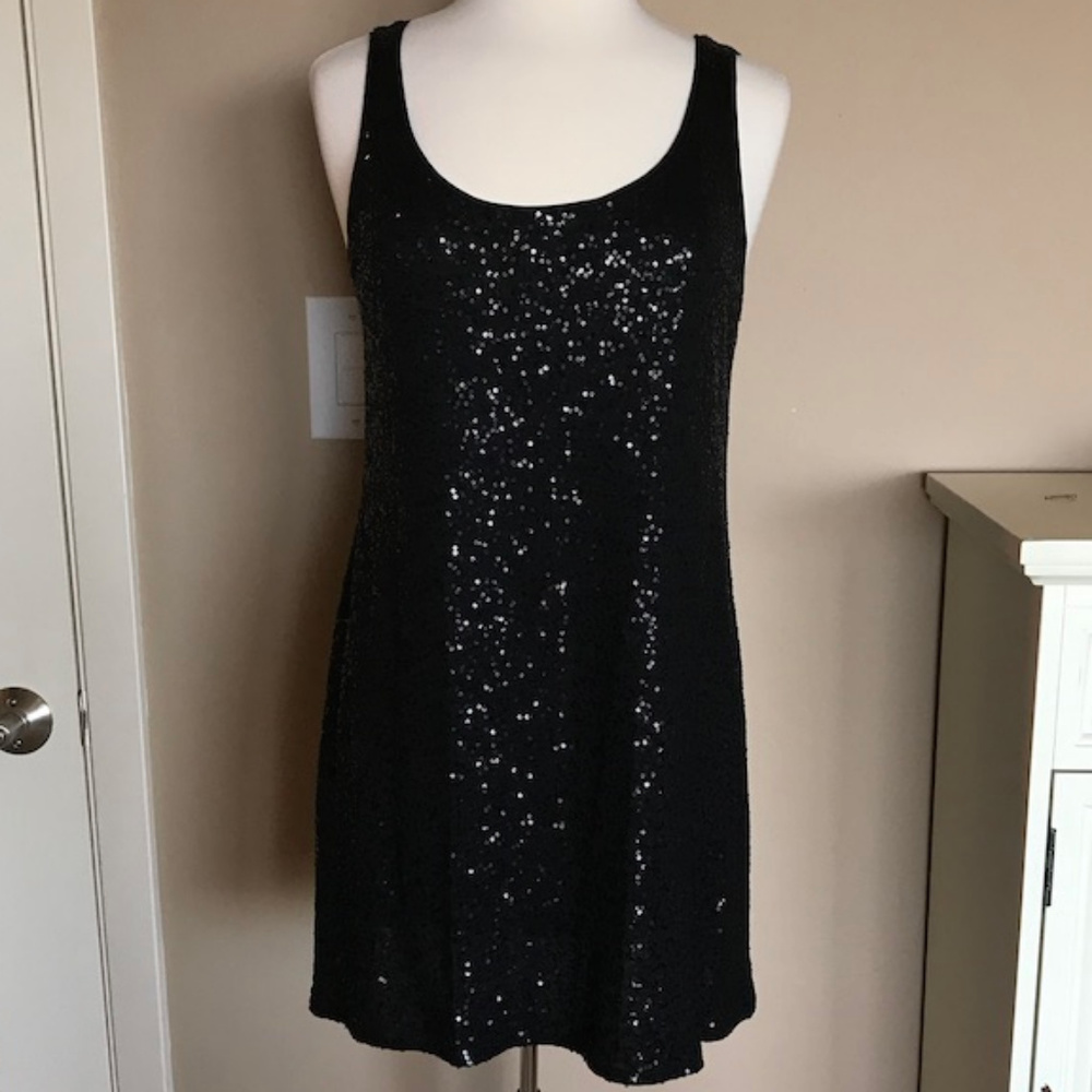 Eileen Fisher black silk mini dress/tunic
